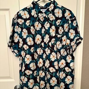 Floral Print, Button Down Shirt. Size XL.